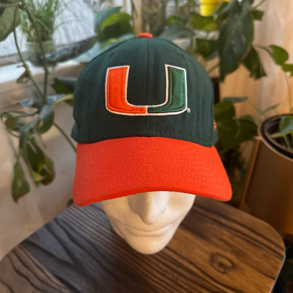 Miami Hurricanes New Era snapback hat in green and orange 7 1/2 #hurricanes